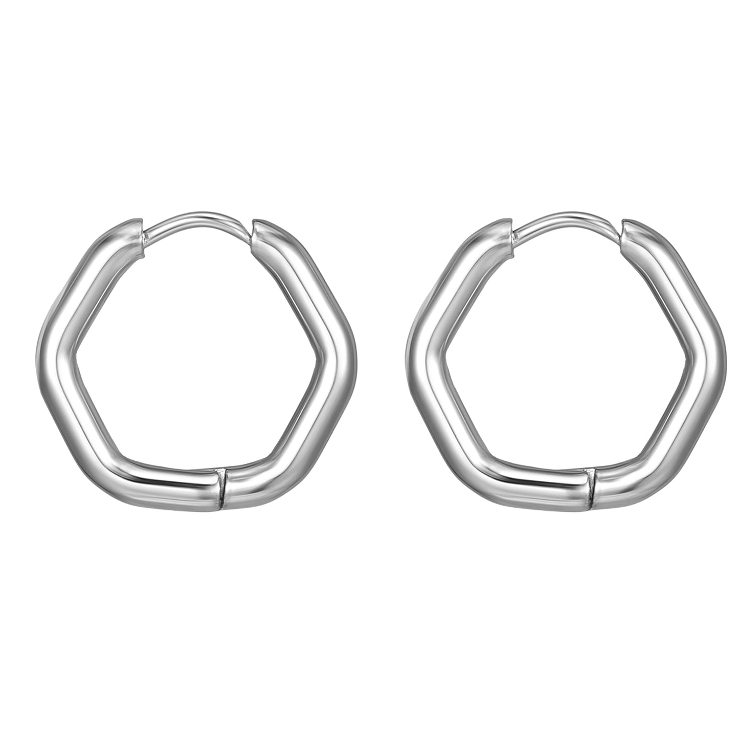 Shape Hoop Earring | Hexa | Silver
