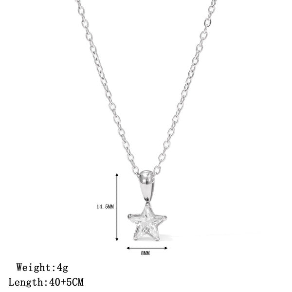 Necklace | SN343 | Five Pointed Star | Silver