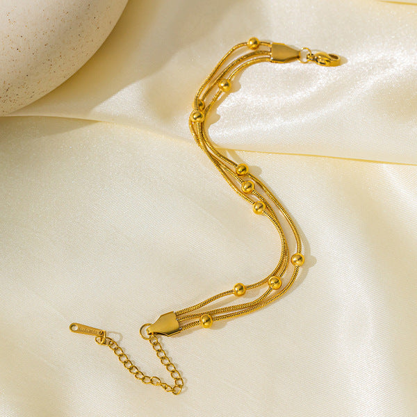 Chain Bracelet | SSCB101 | 3 Layer Ball Beads