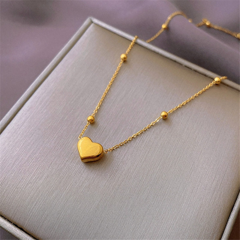Necklace | SN071 | Heart-10 | Gold