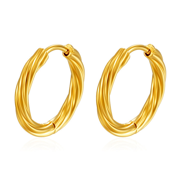 Hoop Earring | Twisted Hoop | 12mm | Gold
