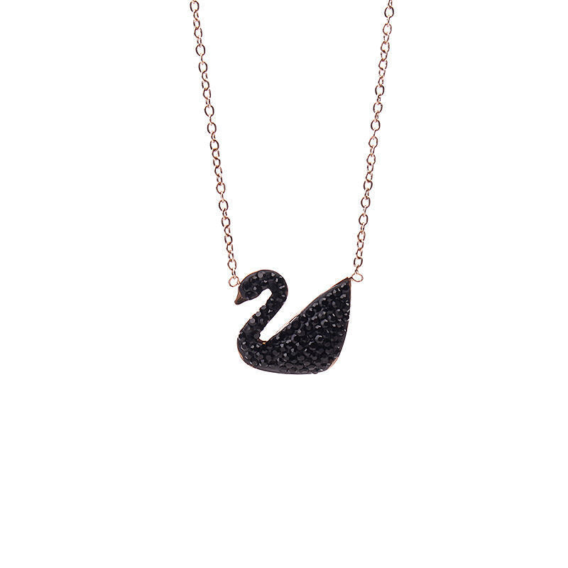 Necklace | SN165 | Black Swan | Rose Gold