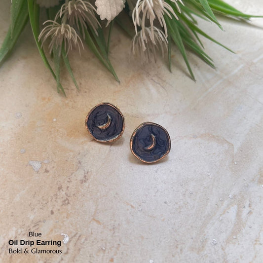 Oil Drip Earring | SE003 | Blue