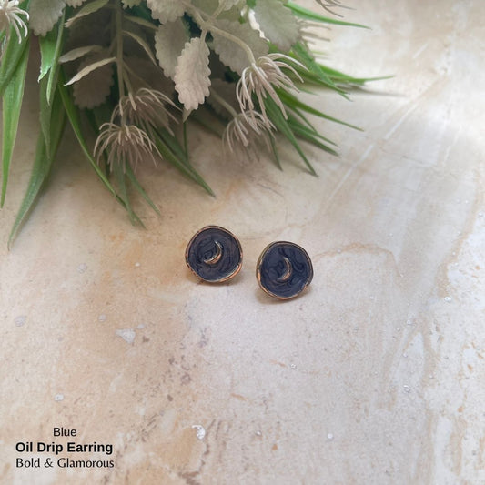 Oil Drip Earring | SE003 | Blue