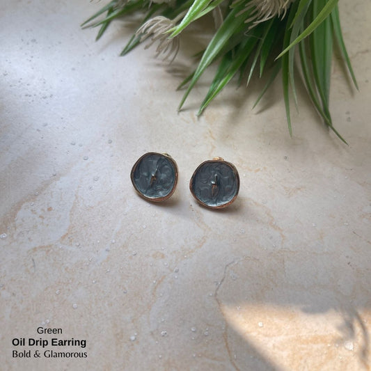 Oil Drip Earring | SE003 | Green