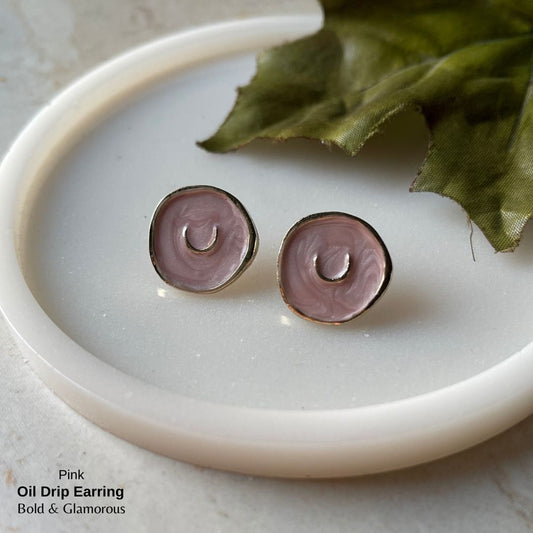 Oil Drip Earring | SE003 | Pink