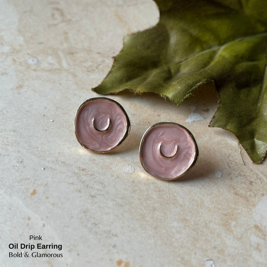 Oil Drip Earring | SE003 | Pink