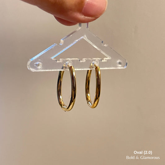 Shape Hoop Earring 2.0 | Oval | Gold