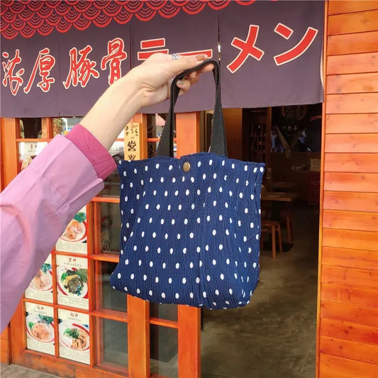 Small Printed Canvas Bags | SCB01 | Polka Blue