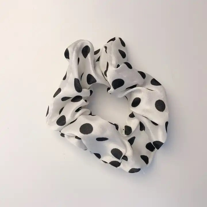 Polka Dot Scrunchies | White