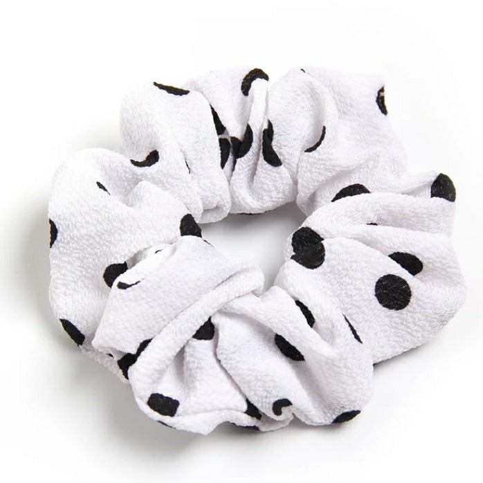 Polka Dot Scrunchies | White