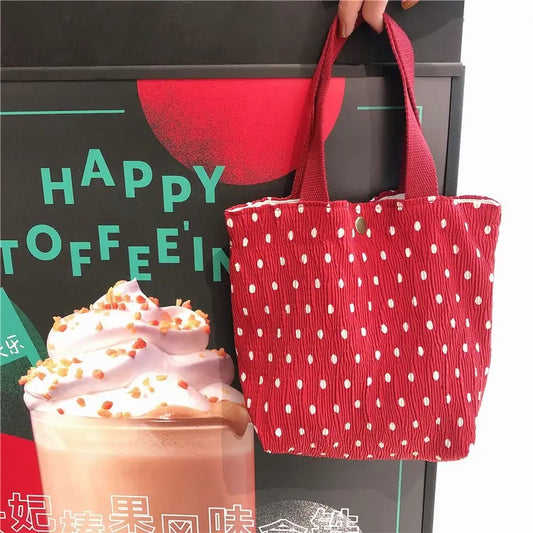 Small Printed Canvas Bags | SCB01 | Polka Red