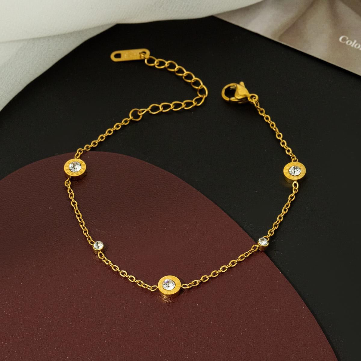 Chain Bracelet | SSCB013 | Dainty Charm Bracelet | Gold