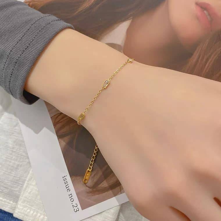 Chain Bracelet | SSCB007 | Dainty Stone Bracelet