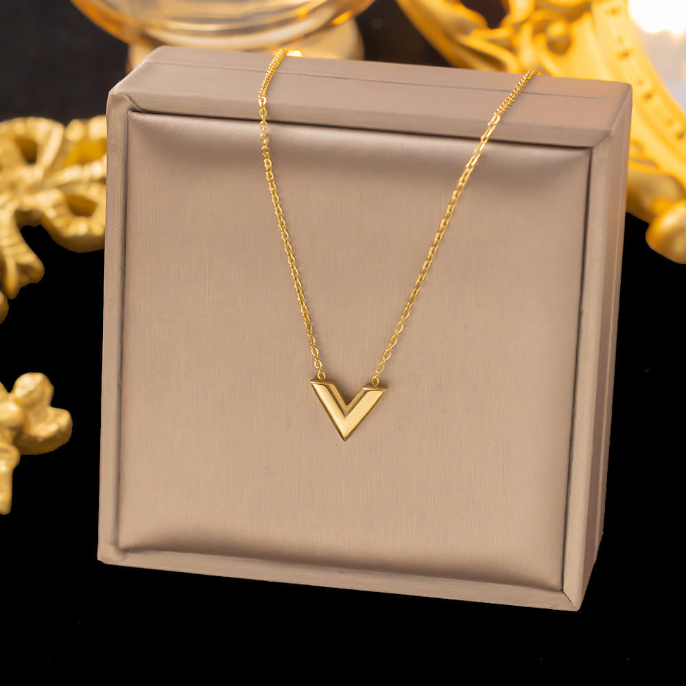 Necklace | SN040 | V Gold