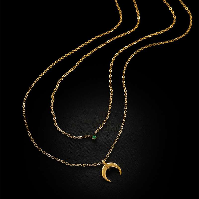 Necklace | SN259 | Layered Crescent
