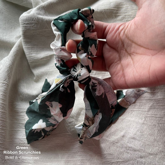 Ribbon Scrunchies | Green