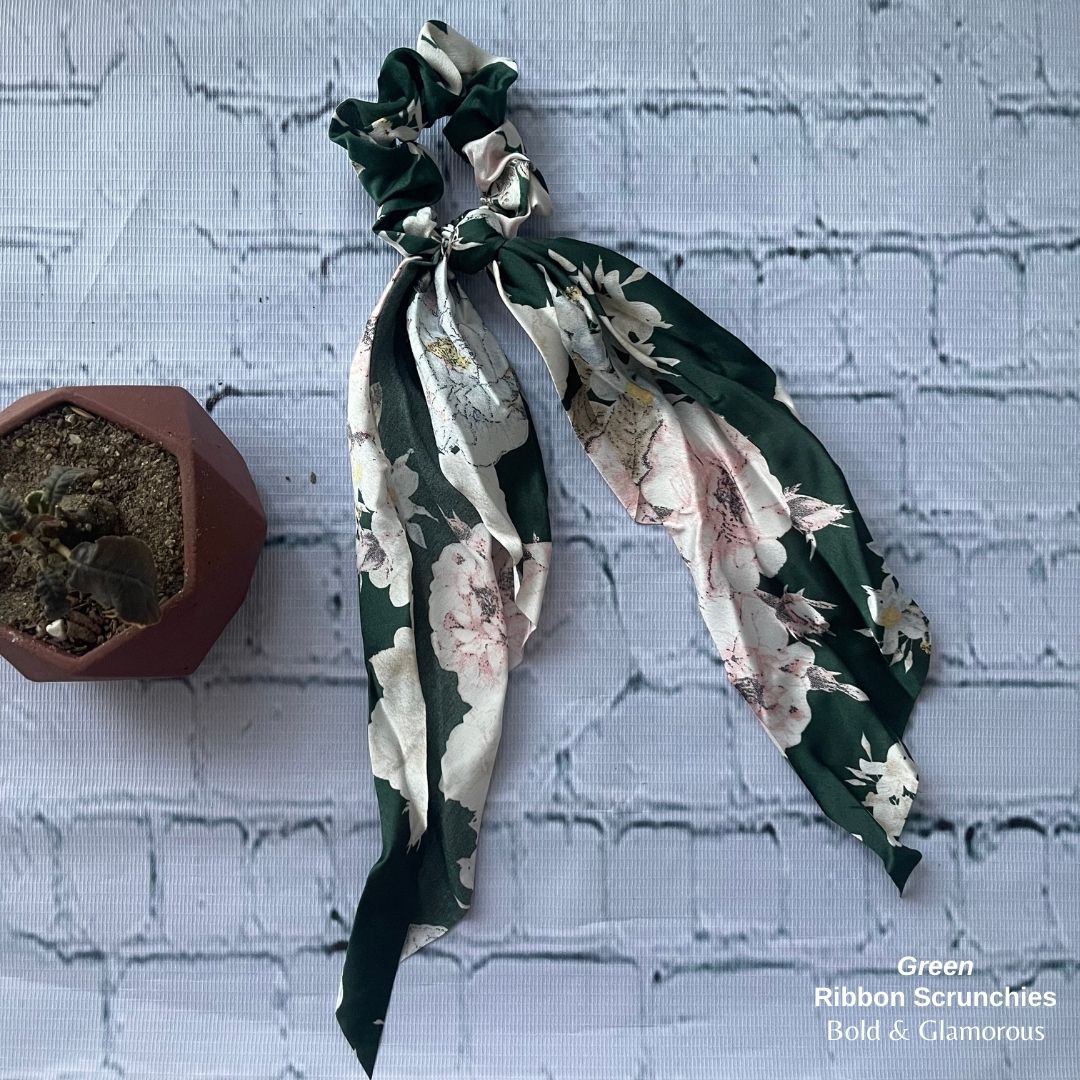 Ribbon Scrunchies | Green