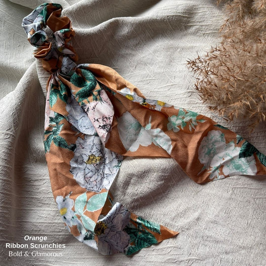 Ribbon Scrunchies | Orange