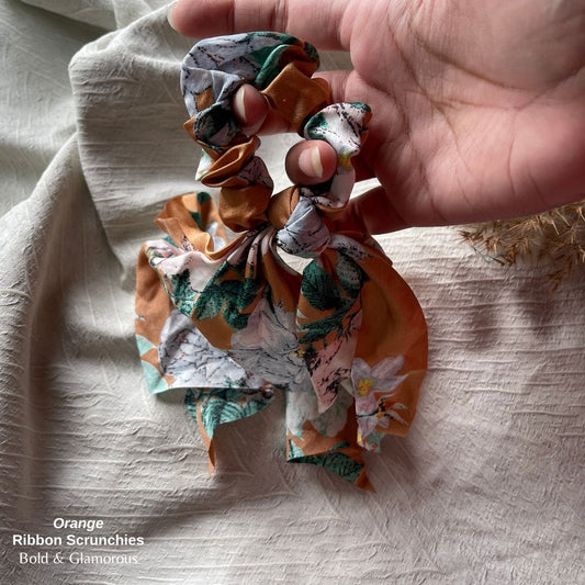 Ribbon Scrunchies | Orange