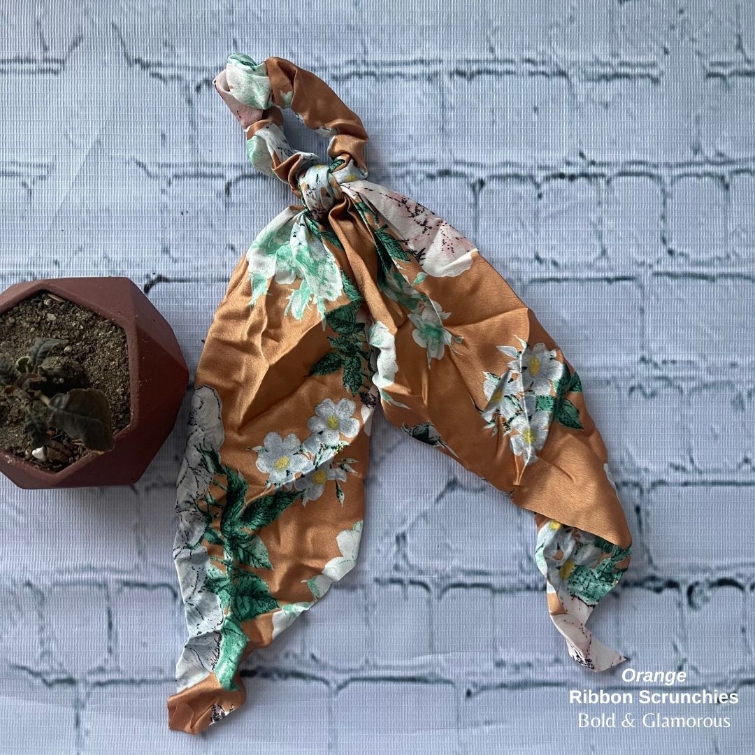 Ribbon Scrunchies | Orange
