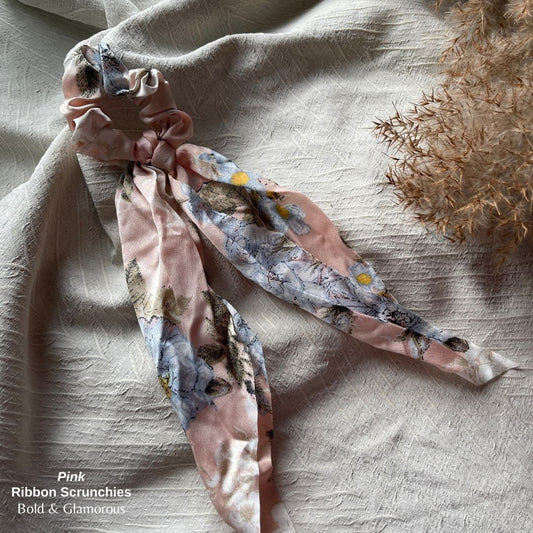 Ribbon Scrunchies | Pink
