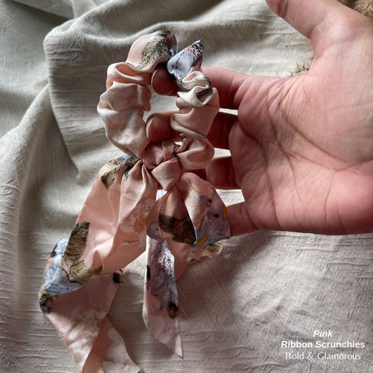 Ribbon Scrunchies | Pink