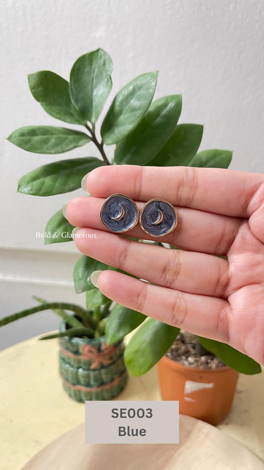 Oil Drip Earring | SE003 | Blue