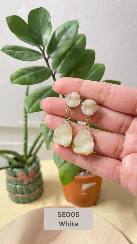 Cluster Crystal Earring | SE005 | White