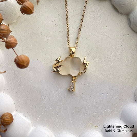 Necklace | SN101 | Lightening Cloud | Gold
