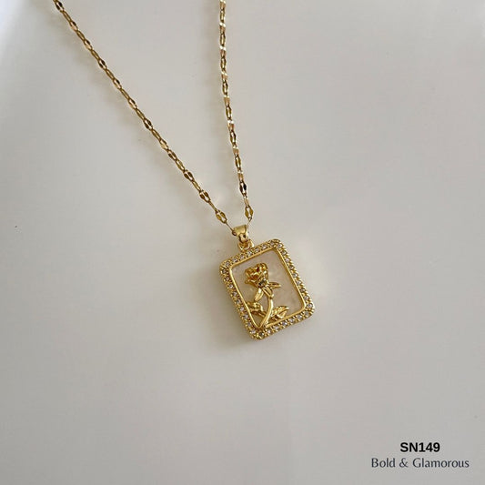 Necklace | SN149 | Framed Rose