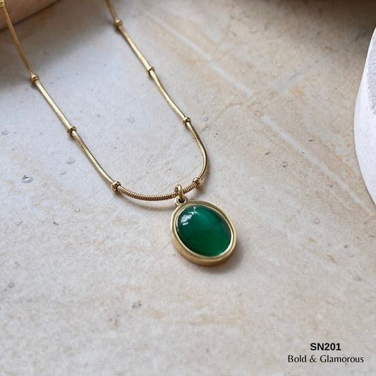 Necklace | SN201 | Green Opal