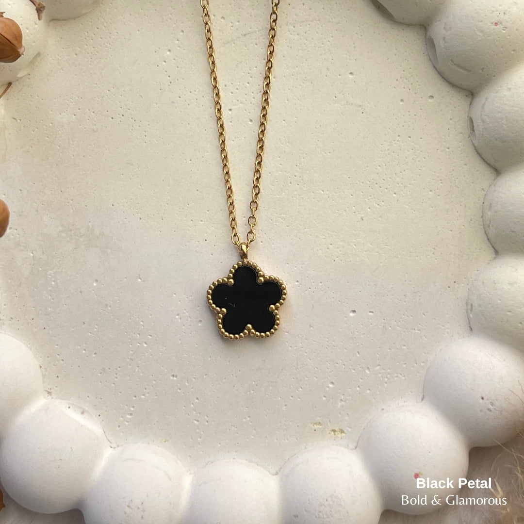 Necklace | SN204 | Black Petal