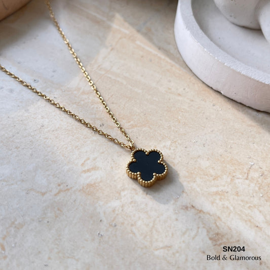 Necklace | SN204 | Black Petal