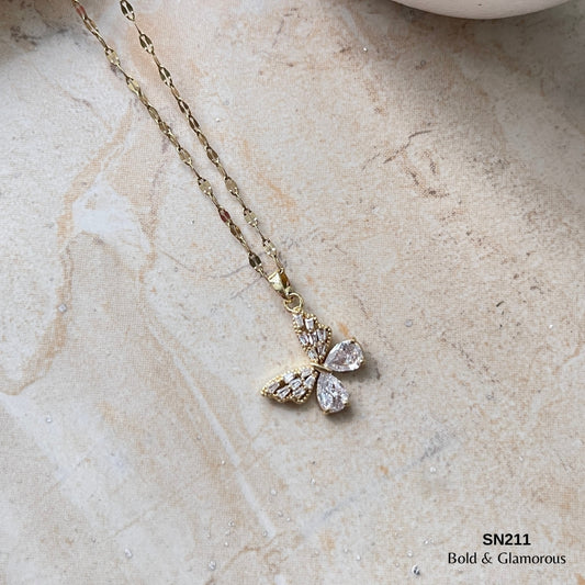 Necklace | SN211 | Stone Butterfly