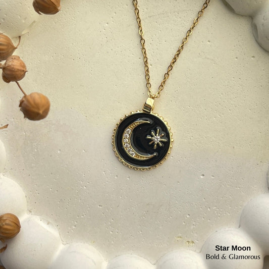 Necklace | SN218 | Star Moon | Gold
