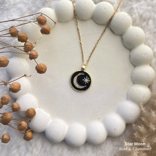 Necklace | SN218 | Star Moon | Gold