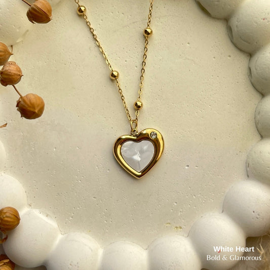 Necklace | SN234 | White Heart