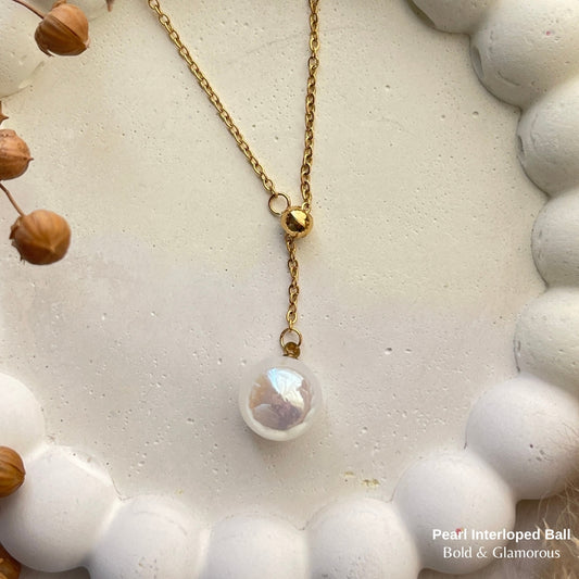 Necklace | SN240 | Pearl Interloped Ball