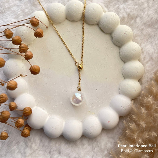 Necklace | SN240 | Pearl Interloped Ball