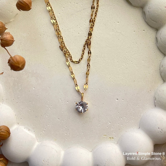 Necklace | SN241 | Layered Simple Stone II