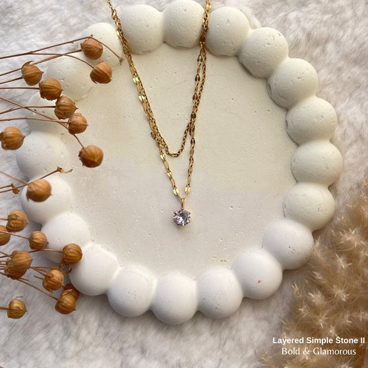 Necklace | SN241 | Layered Simple Stone II