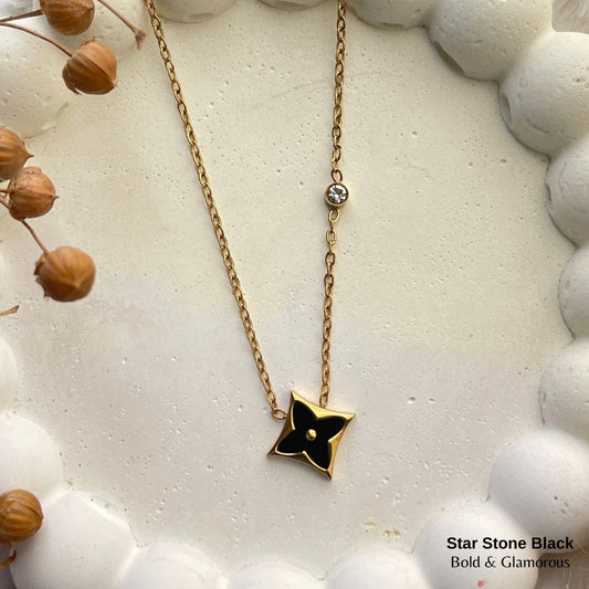 Necklace | SN242 | Star Stone Black