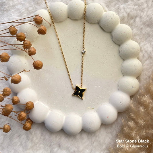 Necklace | SN242 | Star Stone Black