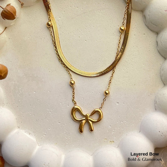 Necklace | SN245 | Layered Bow