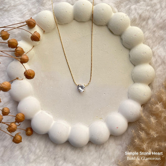 Necklace | SN248 | Simple Stone Heart