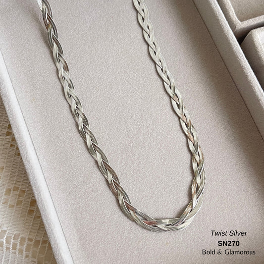 Necklace | SN270 | Twist Necklace | Silver