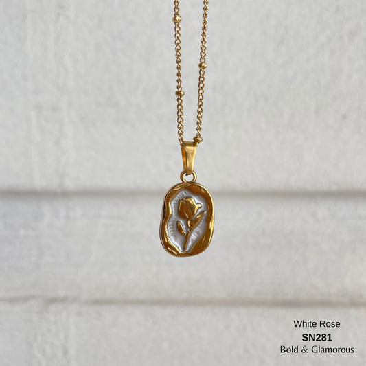 Necklace | SN281 | White Rose