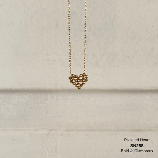 Necklace | SN288 | Pixilated Heart
