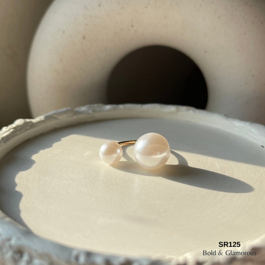 Double Pearl Ring | SR125 | Gold